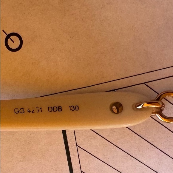 Gucci eyeglass frames gold with white enamel 4251 - Picture 7 of 8